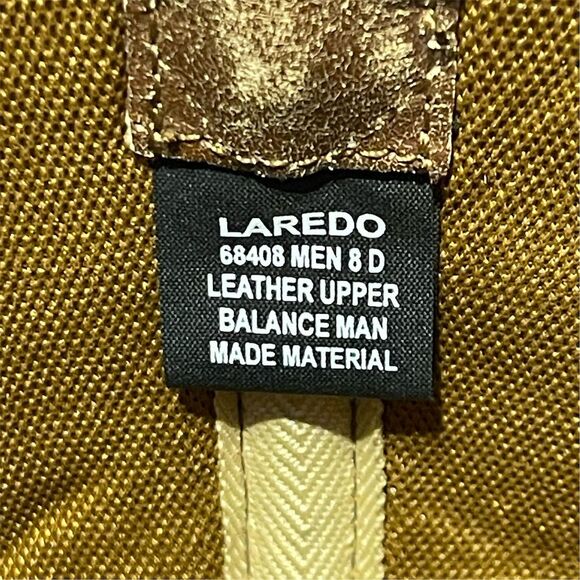 Laredo Porter Men's Tan Leather Western Boots Snip Toe Size 8D - Picture 7 of 9